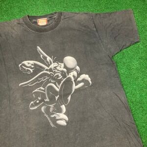 Vintage Asterix and the Vikings Shirt Mens M Black White 1999 Big Print 90s Tee